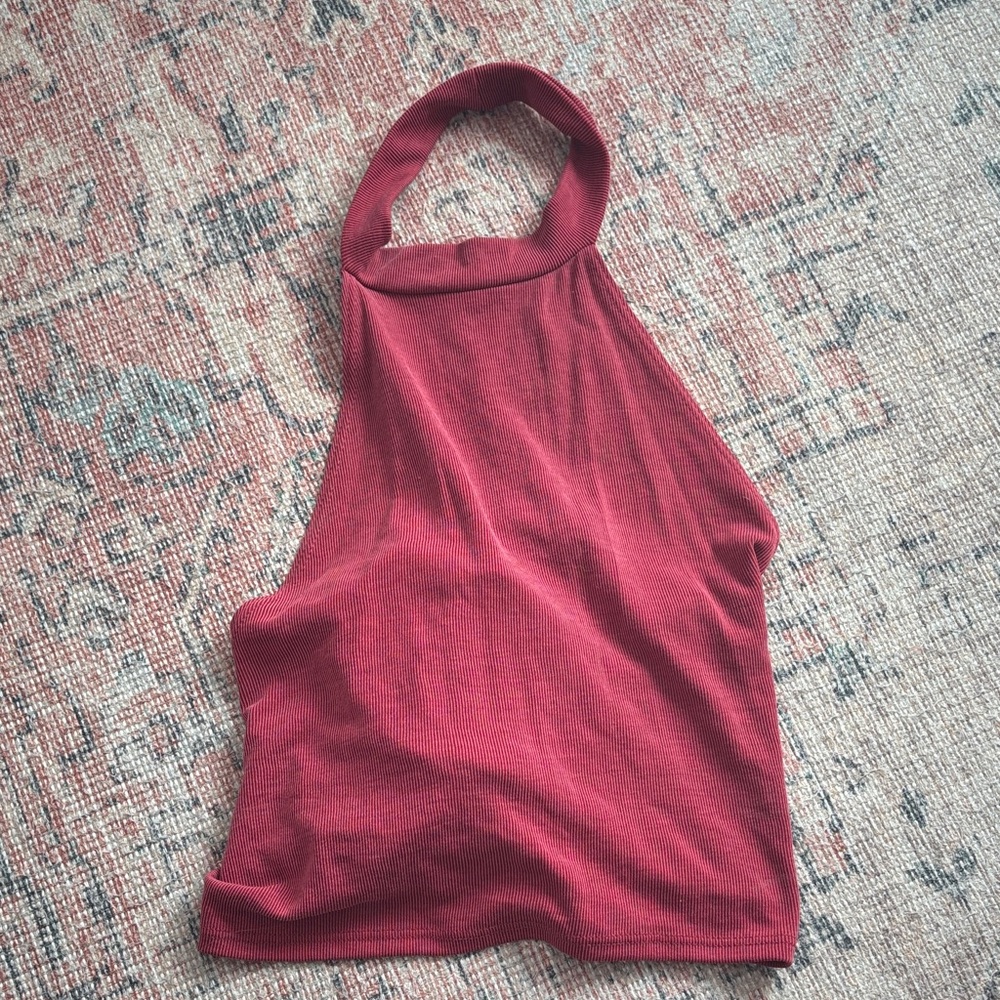 Free People Burgundy Striped Top